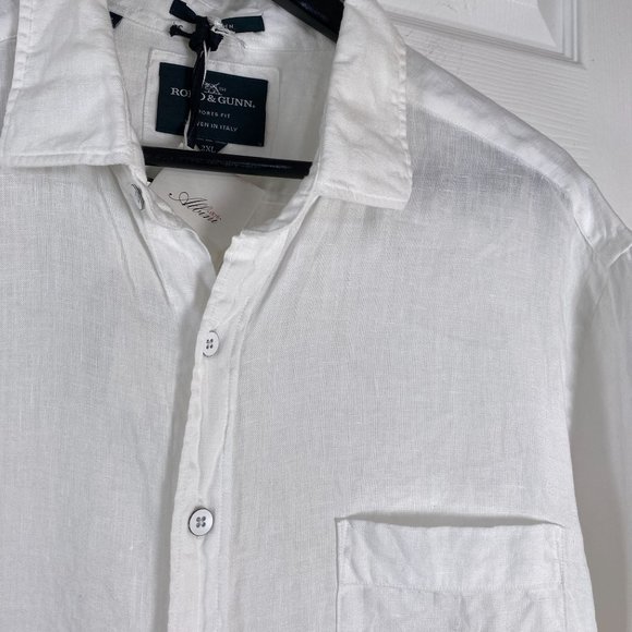 Rodd & Gunn Ellerslie S/S 100% Linen Sport Fit Button Shirt White Men's Size XXL - Picture 5 of 8